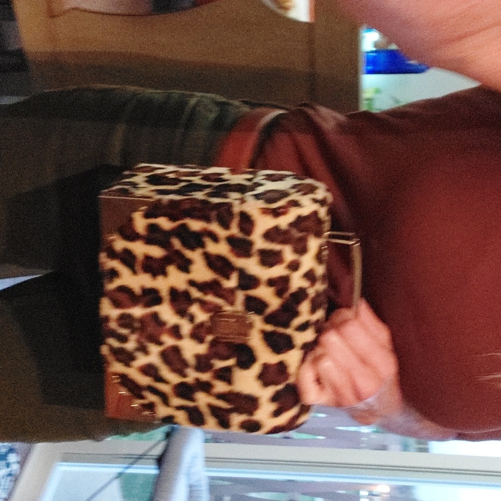 Fuzzy Animal Print Box Purse